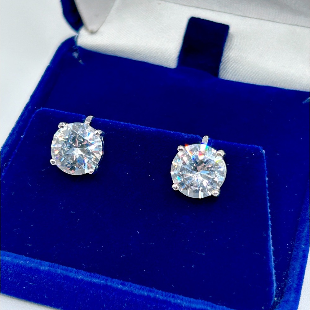Mark Wasserman Samara 925 Silver CZ Earrings 9mm Size